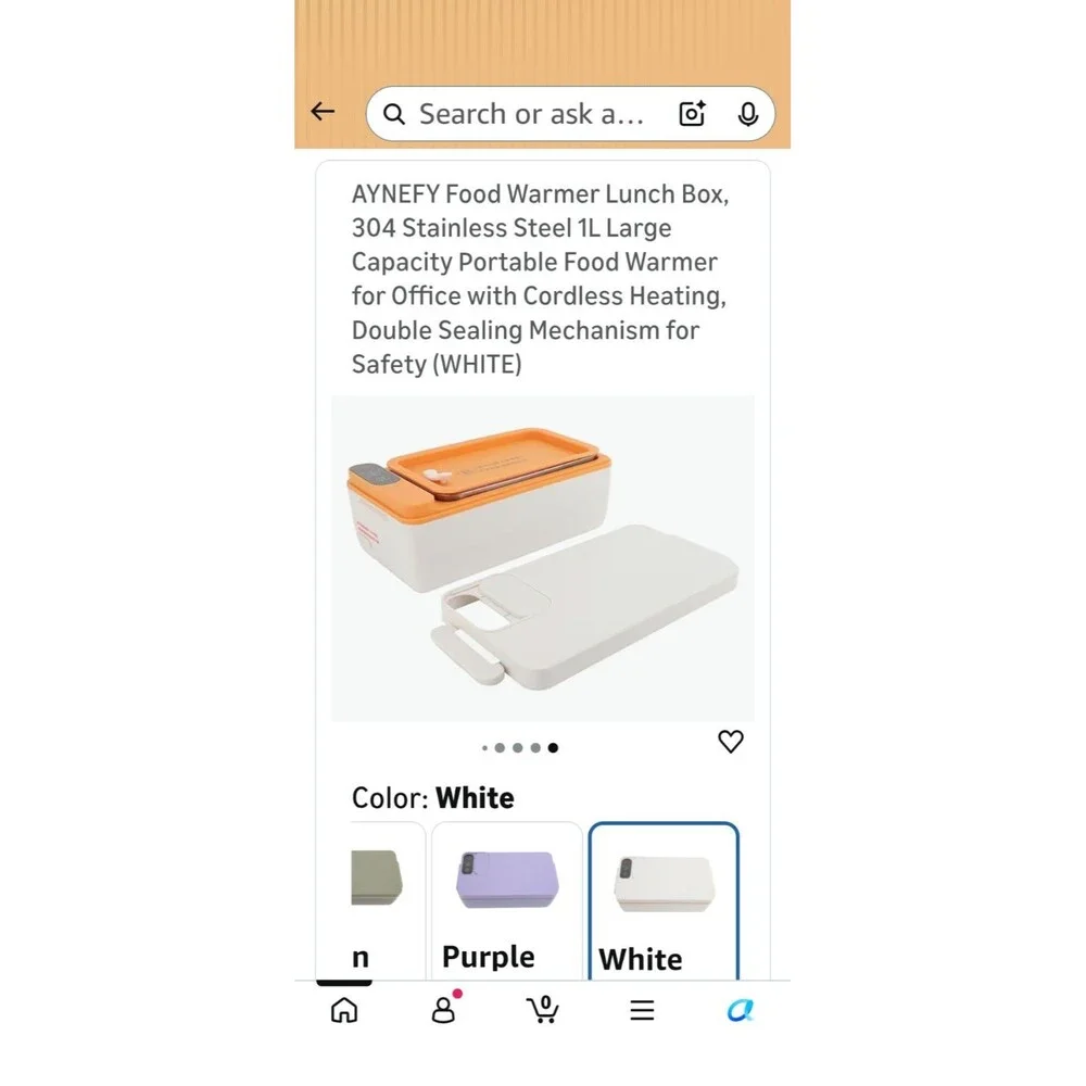 Food Warmer Insulated Lunchbox. Stainless Steel Large 1L Capacity Portable Food